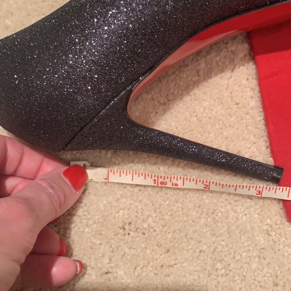 Christian Louboutin Glitter Simple Pumps Black 85mm - Picture 9 of 14